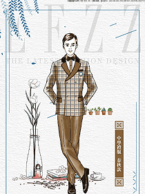 原創(chuàng)設(shè)計(jì)藍(lán)淺咖色男款學(xué)生服校服款式圖046