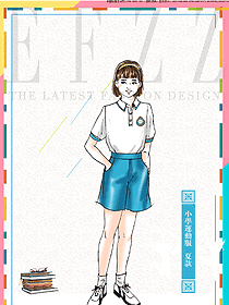 時尚白色短袖女款學生服校服款式設計圖061