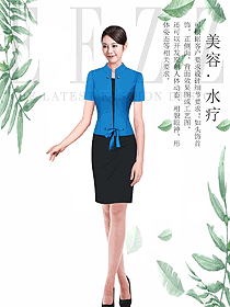 原創(chuàng)制服設(shè)計女款總臺收銀接待服裝款式圖419