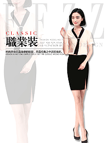 新款米色連衣裙款專賣店?duì)I業(yè)員制服款式圖1609