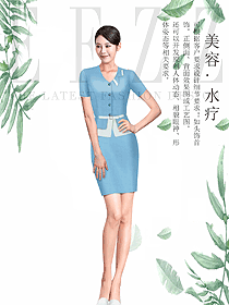 新款淺藍色總臺收銀接待制服設計圖426