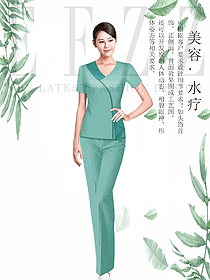新款短袖女款按摩技師服款式設計圖1465