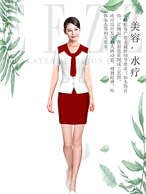 時尚短袖女款按摩技師服款式設計圖1470
