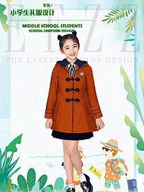 時尚大衣款女學(xué)生服校服款式設(shè)計圖092