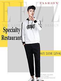 原創(chuàng)設(shè)計白色男款快餐廳服務(wù)員服裝款式圖297