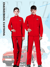 新款紅色汽修服工程服款式效果圖1227