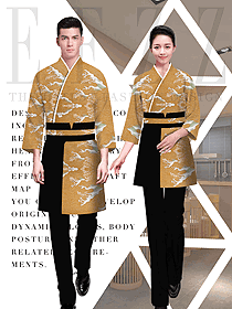 原創(chuàng)制服設(shè)計(jì)日式餐廳服務(wù)員服裝款式設(shè)計(jì)圖335