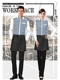 新款男女款快餐廳服務員制服設計圖337