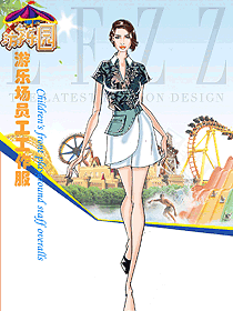 短袖女款游樂(lè)場(chǎng)員工工作制服款式設(shè)計(jì)圖331