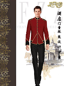 原創制服設計星級酒店門童服裝款式圖1279