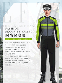 時尚長袖男款保安服交警制服設計圖426