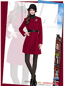 新款紅色女職業(yè)裝大衣制服設(shè)計(jì)圖280