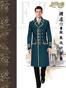 新款長袖男款星級酒店門童制服設計圖1281