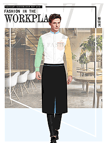 新款長袖快餐廳服務員制服設計圖349