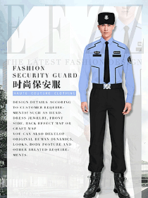 時尚長袖男款保安服交警制服設(shè)計(jì)圖429