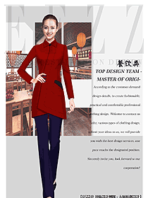 原創(chuàng)制服設(shè)計女款服務(wù)員服裝款式圖380