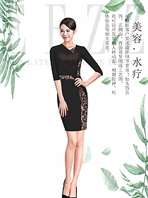 女款水療會所咨客服裝款式圖514