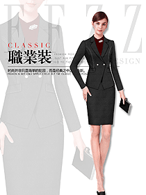 時尚黑色韓版女秋冬職業裝制服設計圖862
