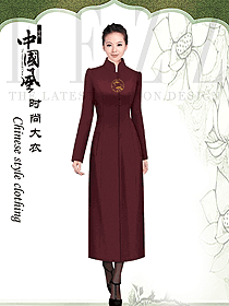 新款棗紅色女職業(yè)裝大衣制服設(shè)計圖289