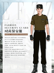新款男款短袖保安服款式設計圖392