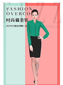 時(shí)尚女職業(yè)裝長袖襯衫制服設(shè)計(jì)圖378