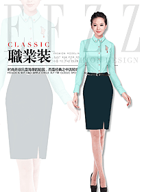 時尚女職業裝長袖襯衫制服設計圖366