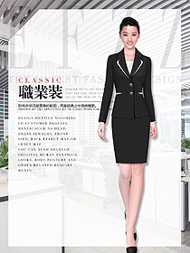 時尚黑色女職業(yè)裝夏裝制服設計圖922