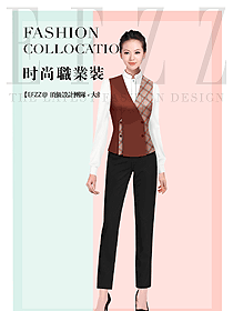 新款女職業(yè)裝馬夾款制服設(shè)計圖352