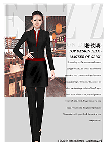 時尚女款快餐廳服裝款式設計圖354