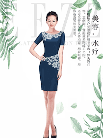 原創制服設計女款水療會所咨客服裝款式圖466