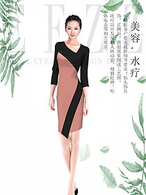 原創制服設計女款水療會所咨客服裝款式圖464
