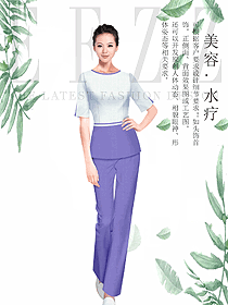 時尚短袖女款按摩技師服款式設計圖1489