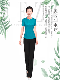 時(shí)尚短袖女款按摩技師服款式設(shè)計(jì)圖1486