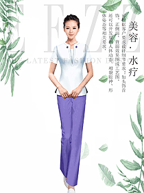 原創制服設計短袖女款按摩技師服裝款式圖1479