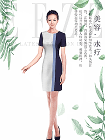 原創(chuàng)制服設計短袖連衣裙按摩技師服裝款式圖1477