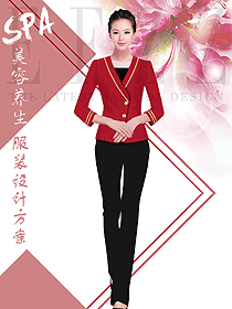 時(shí)尚女款spa美容技師制服款式圖636