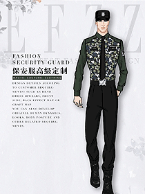時(shí)尚長(zhǎng)袖男款保安服交警制服設(shè)計(jì)圖432