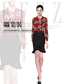 時尚女職業(yè)裝長袖襯衫制服設(shè)計圖399
