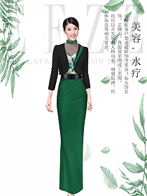 原創制服設計水療會所咨客服裝款式圖537