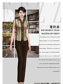 原創(chuàng)設(shè)計短袖女款中餐服務(wù)員服裝款式圖2165