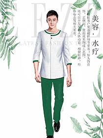 時尚夏裝男款美容技師制服設計圖869