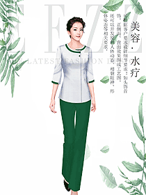 時尚夏裝女款美容技師制服設計圖871