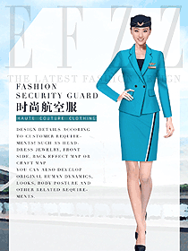 原創(chuàng)制服設(shè)計(jì)藍(lán)色空姐服裝設(shè)計(jì)圖871
