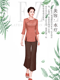 時(shí)尚女款夏裝美容技師制服設(shè)計(jì)圖877