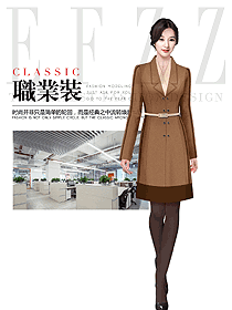 時尚咖啡色女職業裝大衣服裝款式圖304