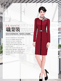 新款棗紅色女職業(yè)裝夏裝制服設(shè)計圖1052