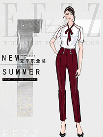 女職業(yè)裝夏裝制服設(shè)計(jì)圖1185