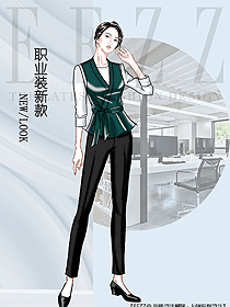 時尚女職業(yè)裝馬夾款式圖367