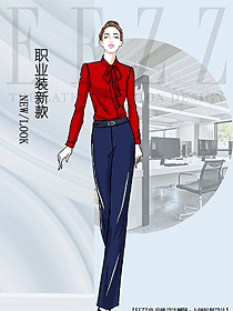 時尚女職業(yè)裝長袖襯衫設(shè)計(jì)圖464