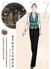 時尚西餐服務員制服設計圖1411